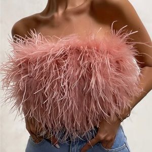 Pink Feather Top Club L London